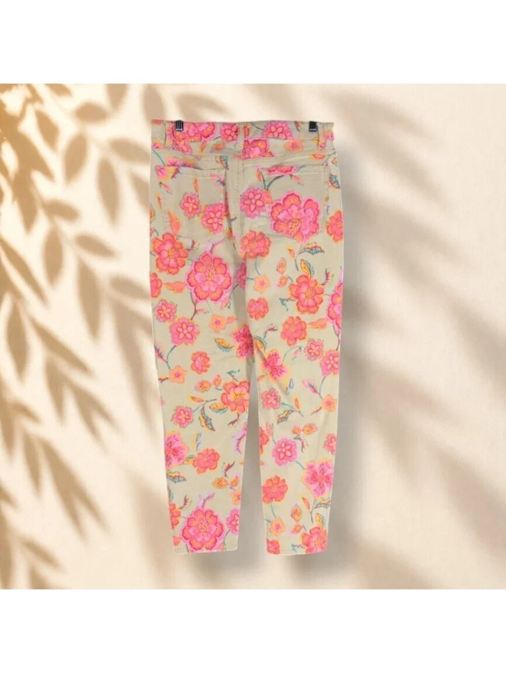 Jones New York Jeans Women M Medium Gray Floral Denim Medium Wash Soho Ankle